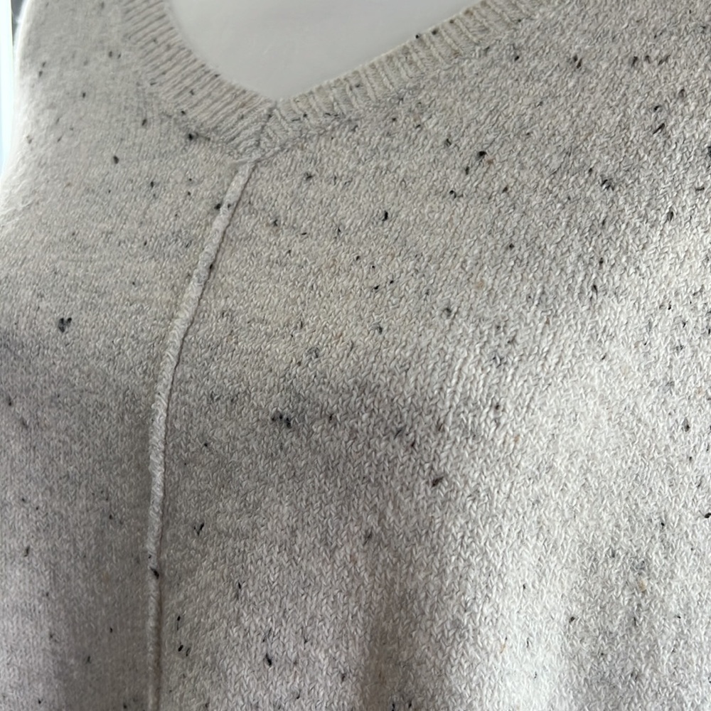 Oatmeal Colored V-Neck Sweater - New With Tags - Medium - Picture 2 of 6